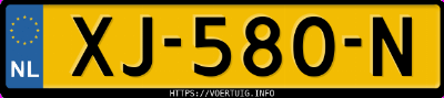 Kenteken afbeelding van XJ580N, witte Peugeot 208 1.2e Stt