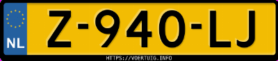 Kenteken afbeelding van Z940LJ, blauwe Peugeot 5008 1.2i Stt