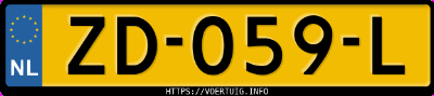 Kenteken afbeelding van ZD059L, zwarte Peugeot 208 1.2i Stt