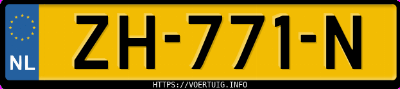 Kenteken afbeelding van ZH771N, blauwe Peugeot 108