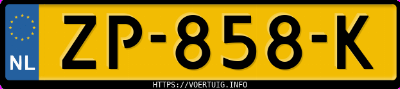 Kenteken afbeelding van ZP858K, witte Peugeot Expert 230l 2.0hdi 80kw