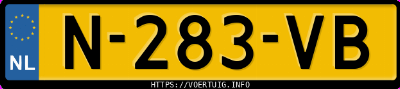 Kenteken afbeelding van N283VB, witte Polestar 2 Standard Range Single Motor