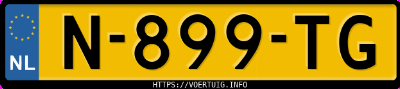 Kenteken afbeelding van N899TG, blauwe Polestar 2 Standard Range Single Motor