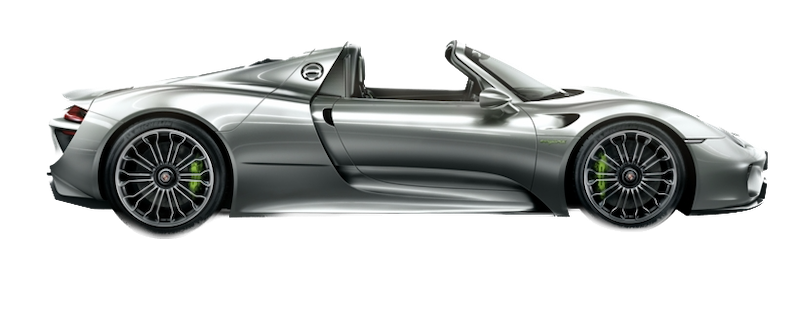 Afbeelding van 1XNF75, grijze Porsche 918 Spyder cabriolet