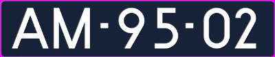 Kenteken afbeelding van AM9502, blauwe Porsche 912
