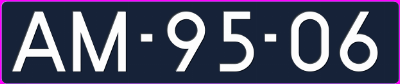 Kenteken afbeelding van AM9506, blauwe Porsche 356C1600SC