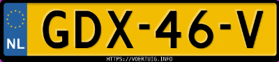Kenteken afbeelding van GDX46V, witte Porsche 911 Carrera