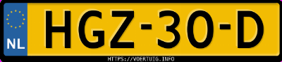 Kenteken afbeelding van HGZ30D, blauwe Porsche Taycan 4 Gts