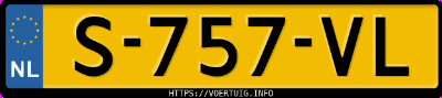 Kenteken afbeelding van S757VL, blauwe Porsche 911 Turbo