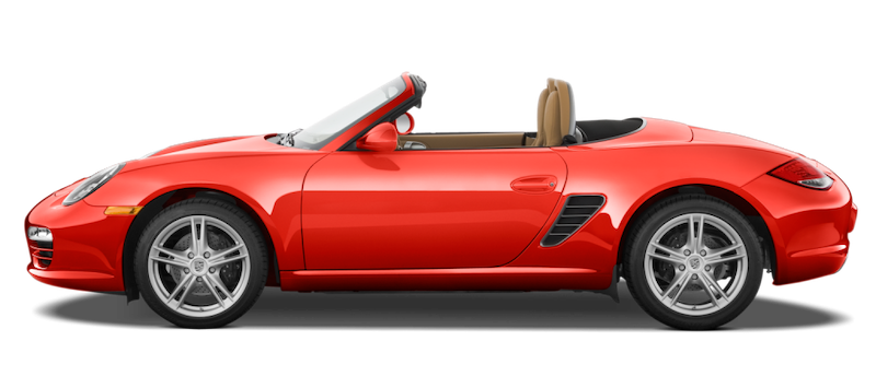 Afbeelding van NR678P, rode Porsche Boxter cabriolet