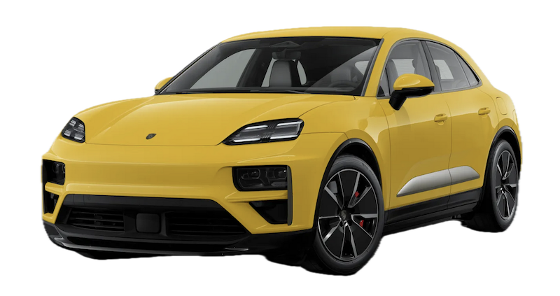 Afbeelding van HKT01Z, gele Porsche Macan Turbo Electric stationwagen
