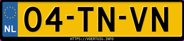 Kenteken afbeelding van 04TNVN, beige Renault Modus 1.4 16v E3