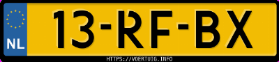 Kenteken afbeelding van 13RFBX, zwarte Renault Twingo 1.2 16v