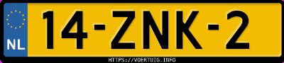Kenteken afbeelding van 14ZNK2, blauwe Renault Twingo 1.6 16v