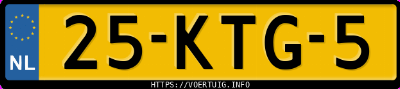 Kenteken afbeelding van 25KTG5, witte Renault Twingo Ii