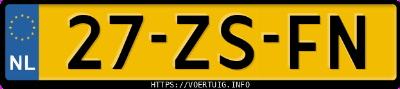 Kenteken afbeelding van 27ZSFN, witte Renault Twingo 1.2