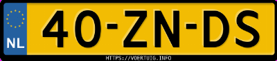 Kenteken afbeelding van 40ZNDS, blauwe Renault Laguna 2.0 16v