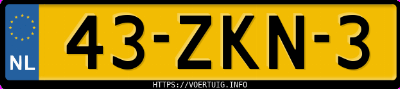 Kenteken afbeelding van 43ZKN3, rode Renault Megane 1.2 115
