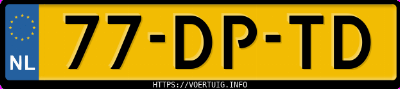 Kenteken afbeelding van 77DPTD, blauwe Renault Safrane