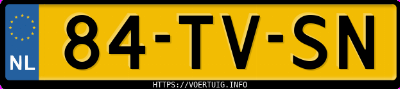 Kenteken afbeelding van 84TVSN, rode Renault Twingo 1.2 16v