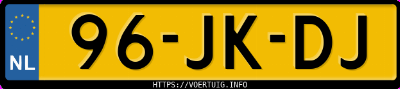 Kenteken afbeelding van 96JKDJ, zwarte Renault Twingo