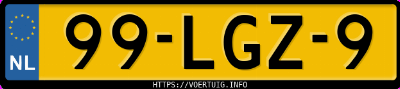 Kenteken afbeelding van 99LGZ9, gele Renault Twingo 1.2 16v