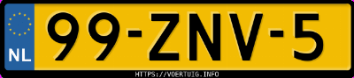 Kenteken afbeelding van 99ZNV5, zwarte Renault Twingo 1.2 75
