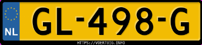 Kenteken afbeelding van GL498G, zwarte Renault Clio 90