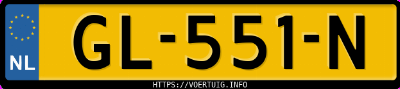 Kenteken afbeelding van GL551N, witte Renault Clio 90