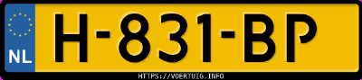 Kenteken afbeelding van H831BP, zwarte Renault Clio 75