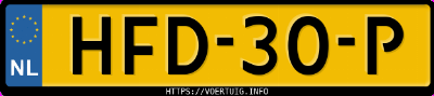 Kenteken afbeelding van HFD30P, witte Renault 5 E-Tech Electric 55 Kwh