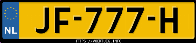 Kenteken afbeelding van JF777H, zwarte Renault Twingo 1.2 16v