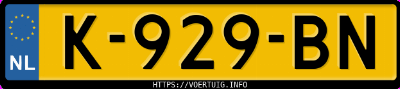Kenteken afbeelding van K929BN, oranje Renault Twingo Electric