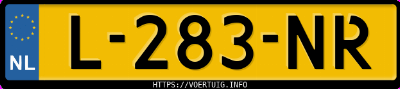 Kenteken afbeelding van L283NR, gele Renault Renault