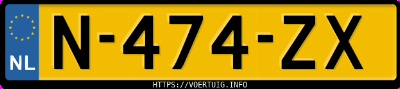 Kenteken afbeelding van N474ZX, zwarte Renault Clio