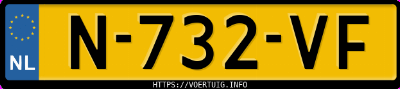Kenteken afbeelding van N732VF, witte Renault Twingo Electric
