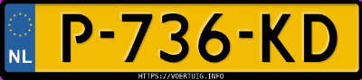 Kenteken afbeelding van P736KD, witte Renault Master 3.5t L2h2 2.5 Dci 115