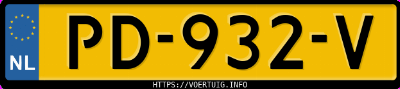 Kenteken afbeelding van PD932V, groene Renault Trafic 1000 L1 H1 1.9 Dci 82