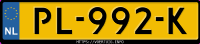 Kenteken afbeelding van PL992K, witte Renault Rt 6844