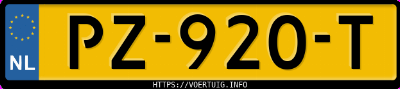 Kenteken afbeelding van PZ920T, zwarte Renault Megane Tce 160