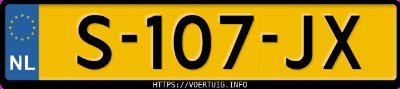 Kenteken afbeelding van S107JX, zwarte Renault Megane 1.2 115