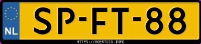 Kenteken afbeelding van SPFT88, rode Renault Twingo