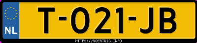 Kenteken afbeelding van T021JB, grijze Renault Megane Tce 160