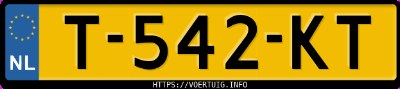 Kenteken afbeelding van T542KT, witte Renault Megane Tce 160