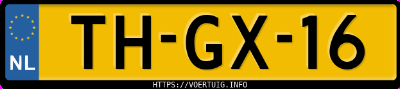 Kenteken afbeelding van THGX16, gele Renault Clio 1.2
