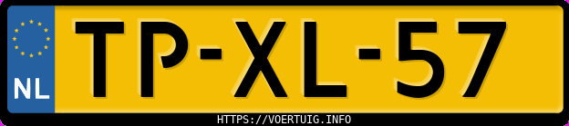 Kenteken afbeelding van TPXL57, gele Renault Megane Cabriolet