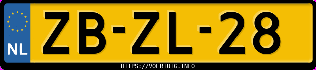 Kenteken afbeelding van ZBZL28, gele Renault Twingo