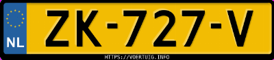Kenteken afbeelding van ZK727V, grijze Renault Zoe R110