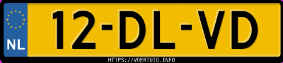 Kenteken afbeelding van 12DLVD, blauwe Saab 9-3