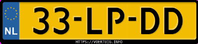 Kenteken afbeelding van 33LPDD, grijze Saab 9-3